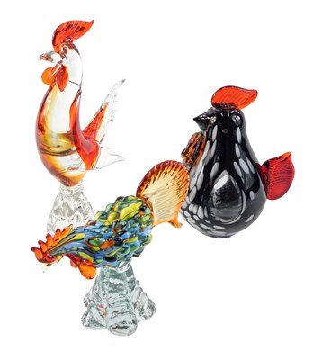 Lot 183 - Decorative glass animals, comprising a black...