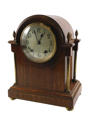 Lot 204 - A 19thC mahogany cased mantel clock, the...