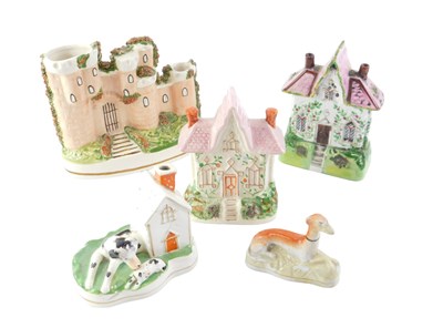 Lot 229 - A group of 19thC Staffordshire pottery,...