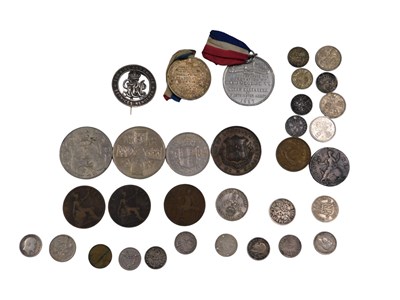 Lot 657 - Pre decimal coinage and medallions, comprising...