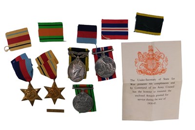Lot 672 - Five World War II medals awarded to an Anthony...