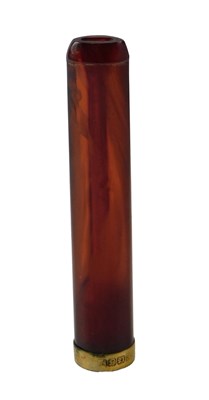 Lot 576 - An amber cheroot holder, with an 18ct gold...