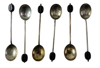 Lot 575 - A cased set of six Edward VII silver coffee...