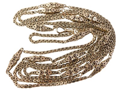 Lot 533 - A longuard chain, with box link star chain,...