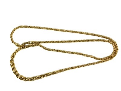 Lot 73 - A rope twist neck chain, of graduated design,...