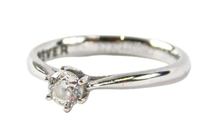 Lot 91 - A Forever diamond 18ct white gold solitaire...