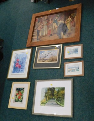 Lot 2235 - A group of pictures and prints, comprising...