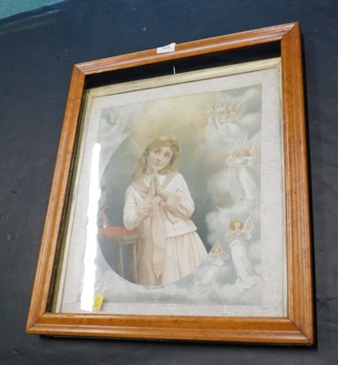Lot 2238 - A Victorian print, Abide By Me, in walnut...