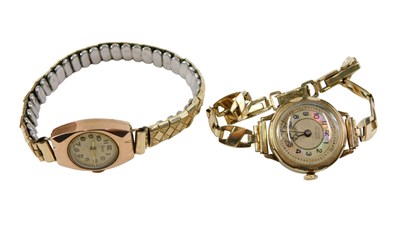 Lot 97 - Two wristwatches, comprising an Elco 9ct gold...
