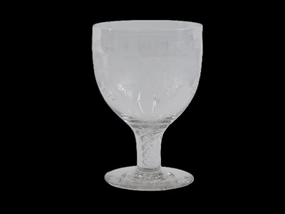 Lot 692 - A glass rummer, the bowl engraved with grapes...