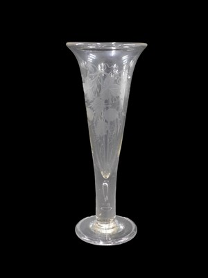 Lot 694 - An oversized glass ale flute, the bowl...