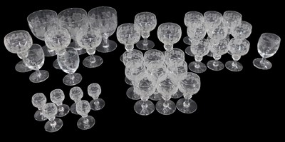 Lot 702 - A part suite of late 19th/early 20thC glasses,...