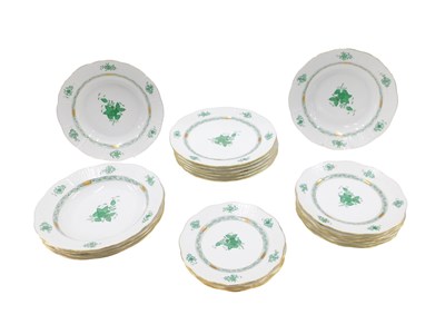 Lot 2 - A Herend Chinese Bouquet Apponyi Green pattern...