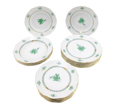 Lot 3 - A Herend Chinese Bouquet Apponyi Green pattern...