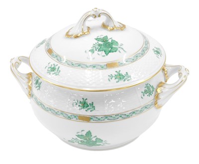 Lot 5 - A Herend Chinese Bouquet Apponyi Green pattern...