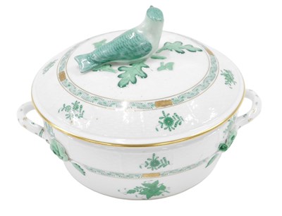 Lot 6 - A Herend Chinese Bouquet Apponyi Green pattern...