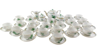 Lot 1 - A Herend Chinese Bouquet Apponyi Green pattern...