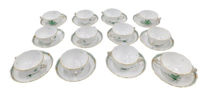 Lot 44A - A set of twelve Herend Chinese Bouquet Apponyi...