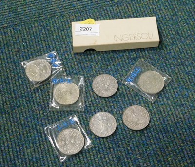 Lot 2207 - A group of collectors crowns, and an Ingersol...