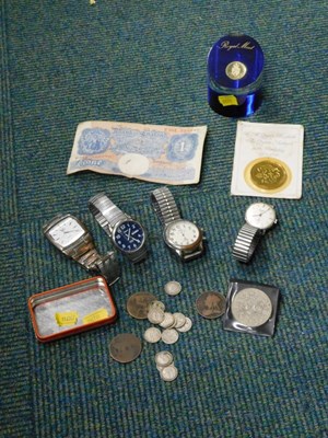 Lot 2209 - Watches and effects, Bank of England one pound...
