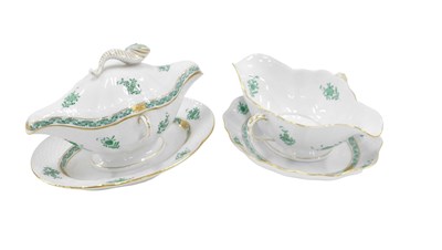 Lot 42 - A Herend Chinese Bouquet Apponyi Green pattern...