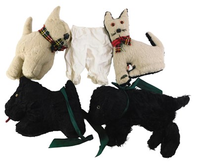 Lot 266 - Four plush and jointed animals, comprising two...