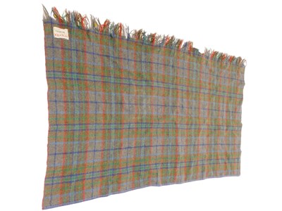 Lot 271 - A Welsh blanket, on a grey chequered pattern,...