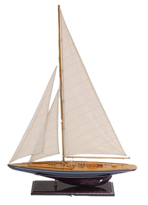 Lot 716 - A blue and brown painted model of a single...