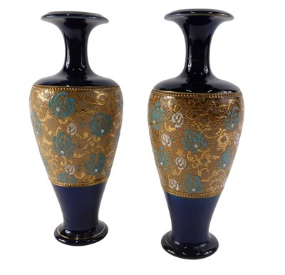 Lot 717 - A pair of Royal Doulton Slater's Patent vases,...