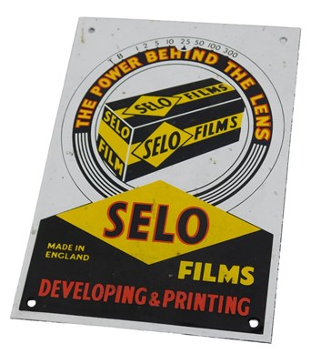 Lot 48 - An enamel Selo advertising sign, for film...
