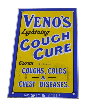 Lot 49 - A Veno's cough cure enamel advertising...