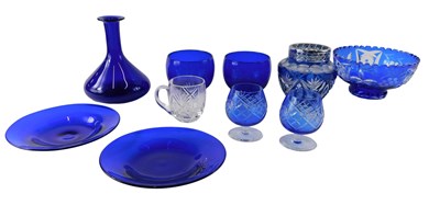 Lot 720 - A collection of Bristol blue glass, to include...