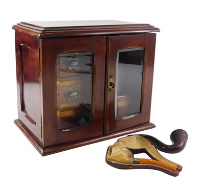 Lot 722 - An Edwardian mahogany smoking cabinet, with...