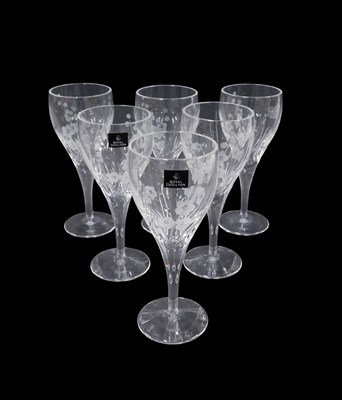 Lot 737 - A set of six Royal Doulton hand cut crystal...