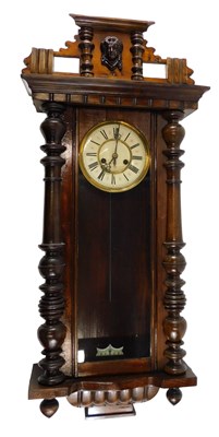Lot 752 - A Gustav Becker Vienna wall clock, in a walnut...