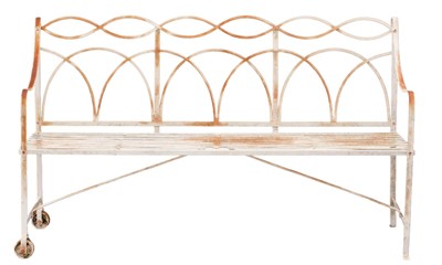 Lot 763 - A Regency style wrought iron cream painted...