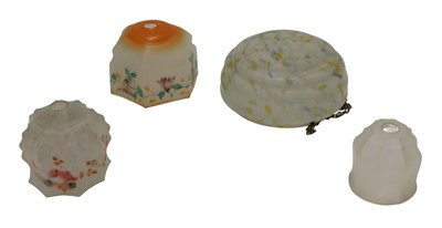 Lot 790 - A mottled glass plafonier, and three further...
