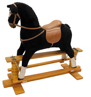 Lot 791 - A Thoroughbred Horses plush rocking horse, on...