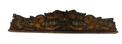 Lot 796 - A 19thC carved wooden crest, decorated with...