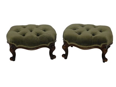 Lot 812 - A pair of Victorian mahogany footstools, each...