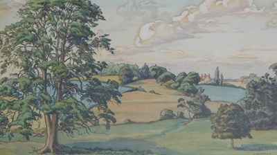 Lot 825 - Laurence. J Griffin. Landscape with building...