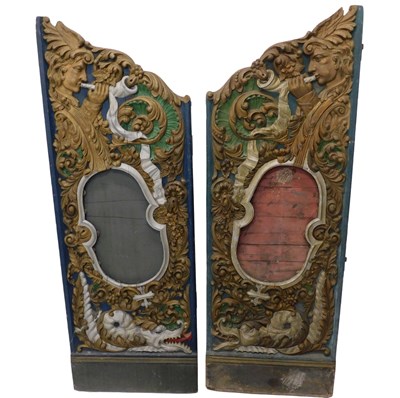 Lot 28 - A pair of early 20thC fairground organ panels,...