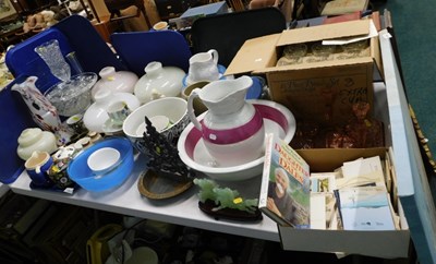 Lot 2268 - Four glass lamp shades, together with a purple...