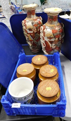 Lot 2270 - A pair of Oriental vases, 40cm high, together...