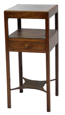 Lot 904 - A 19thC mahogany washstand, the top with a...