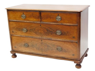 Lot 908 - A Victorian mahogany chest of drawers, top...