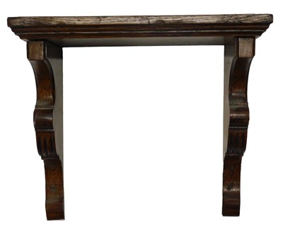 Lot 887 - A Victorian oak clock bracket, with shaped...