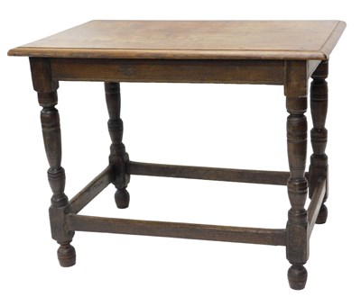 Lot 896 - An oak side table, the rectangular top with a...