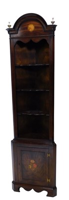 Lot 917 - A mahogany and marquetry standing corner...