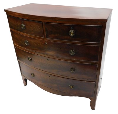 Lot 921 - A 19thC mahogany bowfront chest of drawers,...